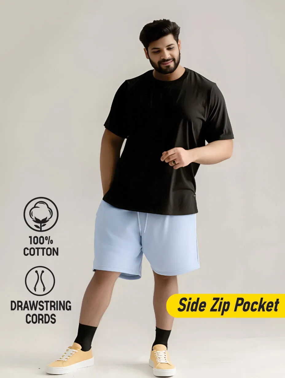 Solid Cotton Plus Size Shorts