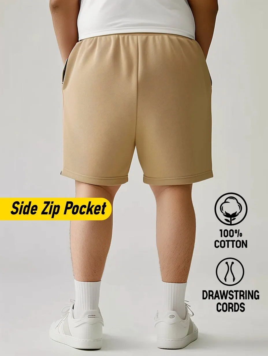 Solid Cotton Plus Size Shorts