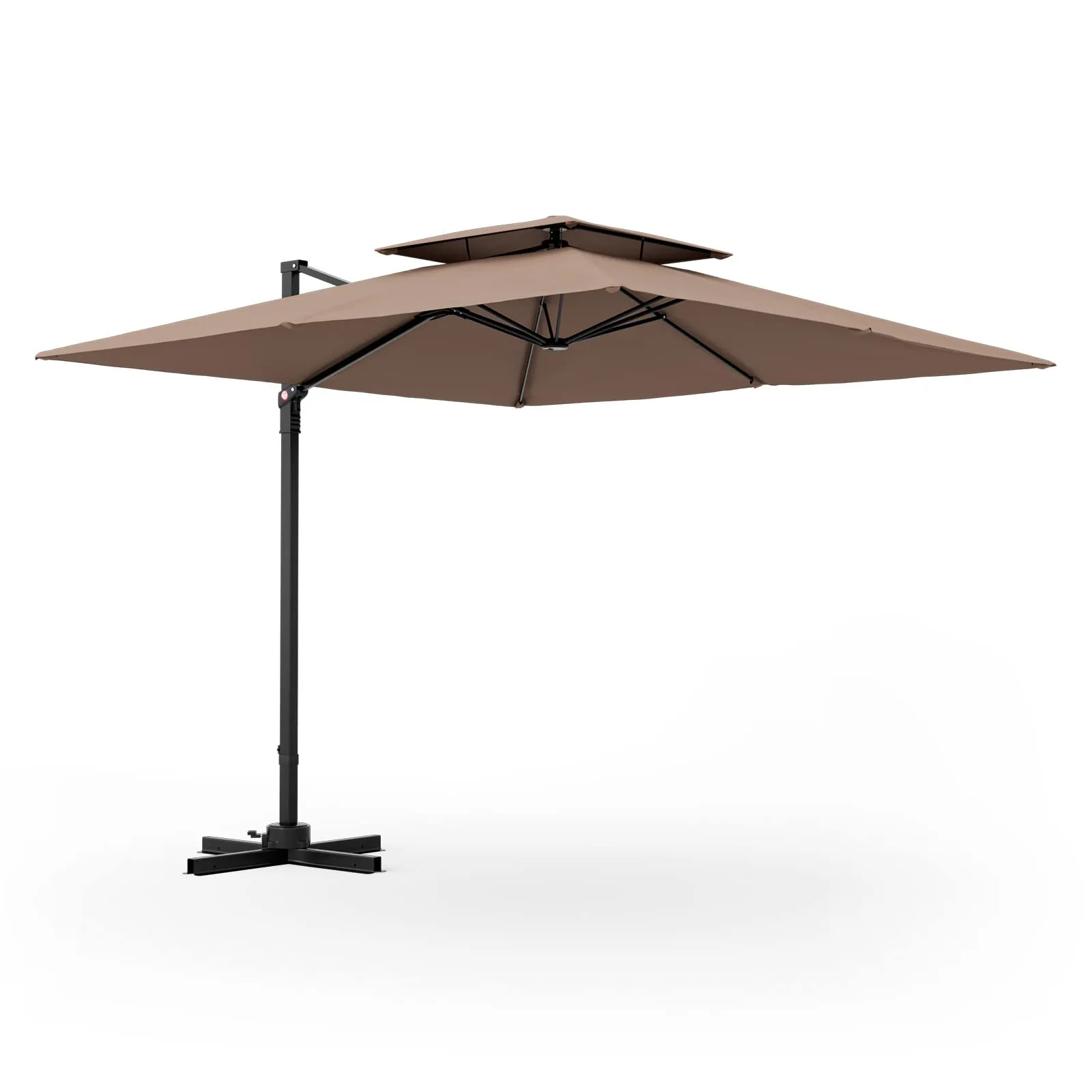 TANGKULA 9.5 FT Cantilever Patio Umbrella, Outdoor Square Offset Umbrella with 360-degree Rotation