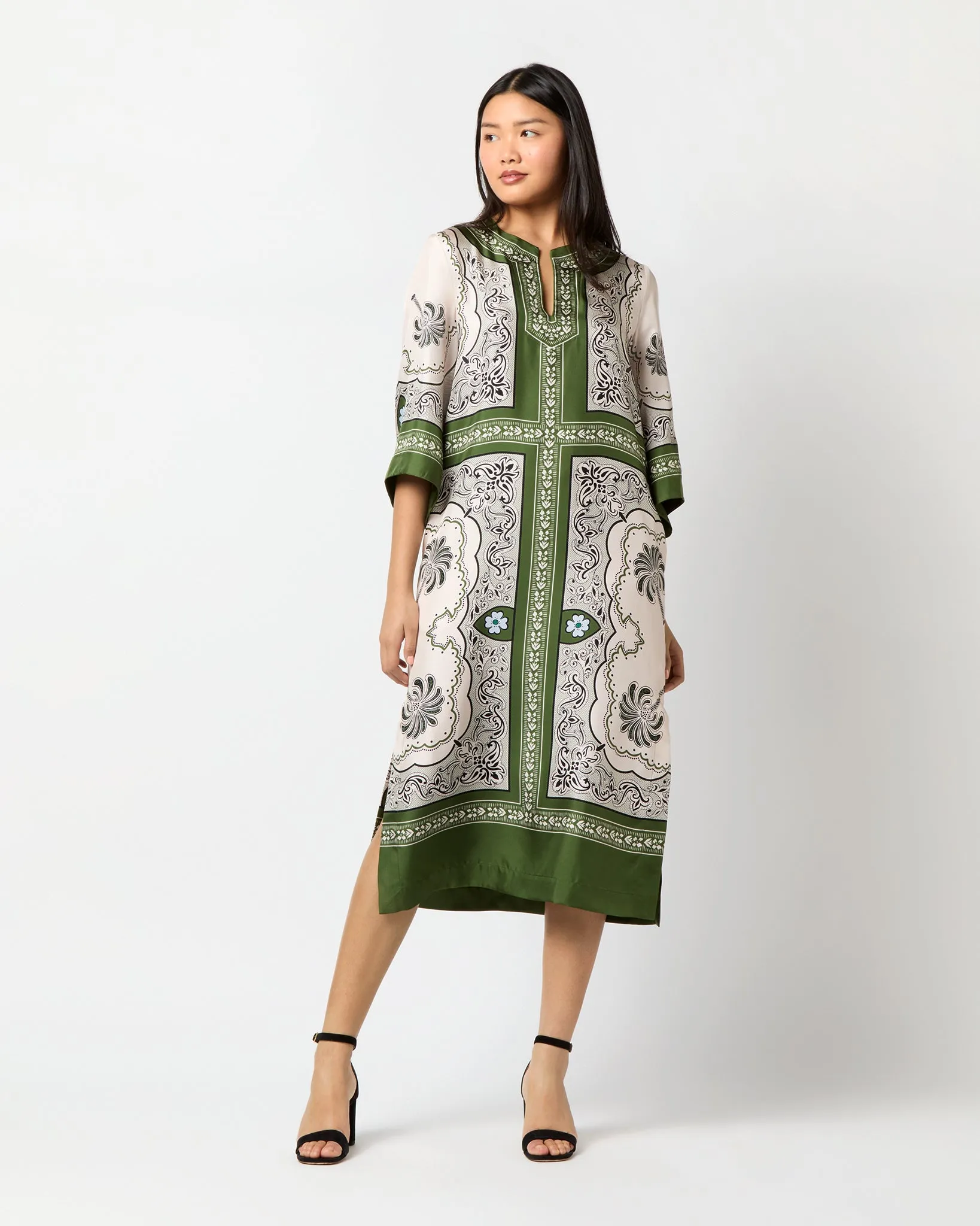 The Kaftan in Mirage Placée Silk Twill