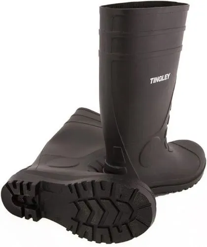 Tingley 31161.11 Size 11 Black Pair of Black PVC Over The Sock Waterproof Work Boots