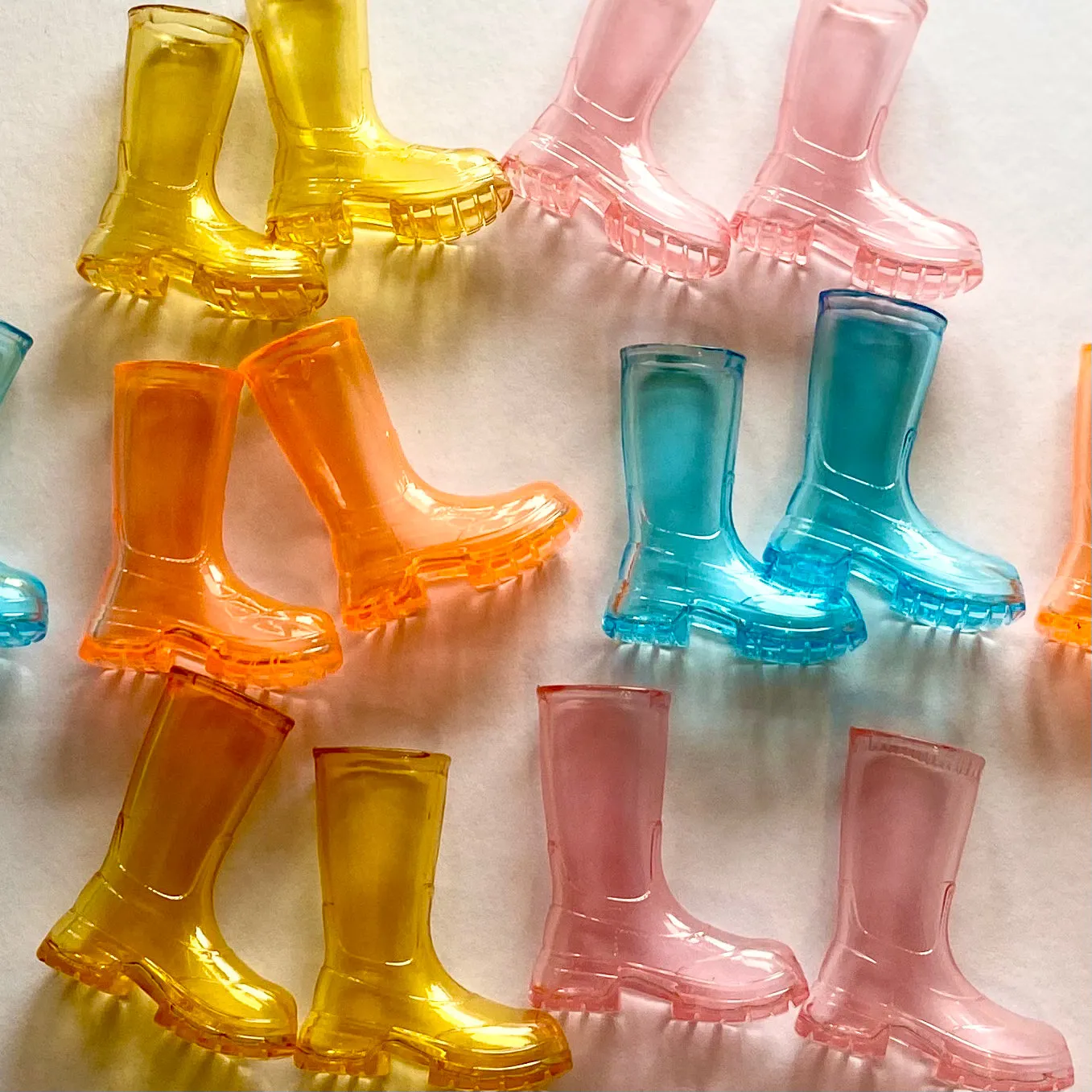 Tiny Wellington boots Squishy Jelly Rubber boots1/6 scale