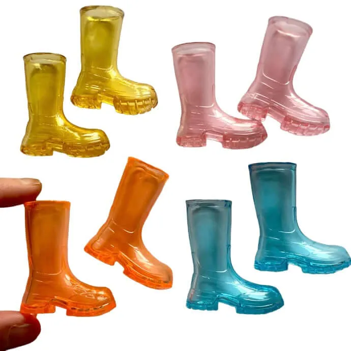 Tiny Wellington boots Squishy Jelly Rubber boots1/6 scale