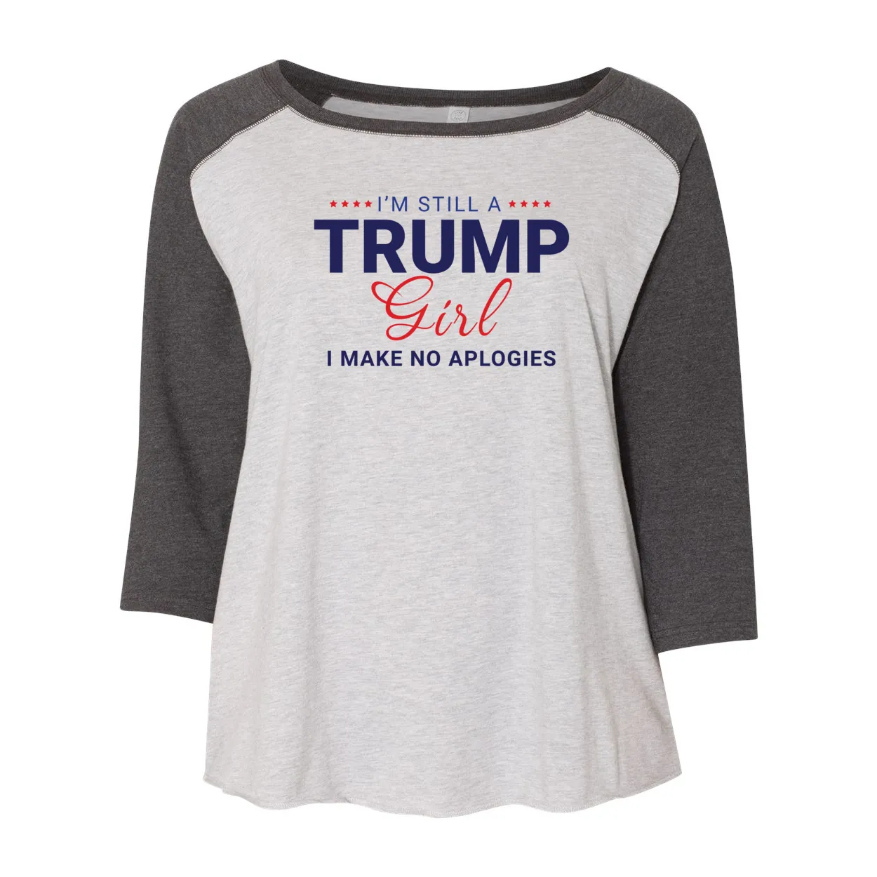 Trump Girl Sport T-Shirt Curvy Girl Collection Women's Baseball Tee