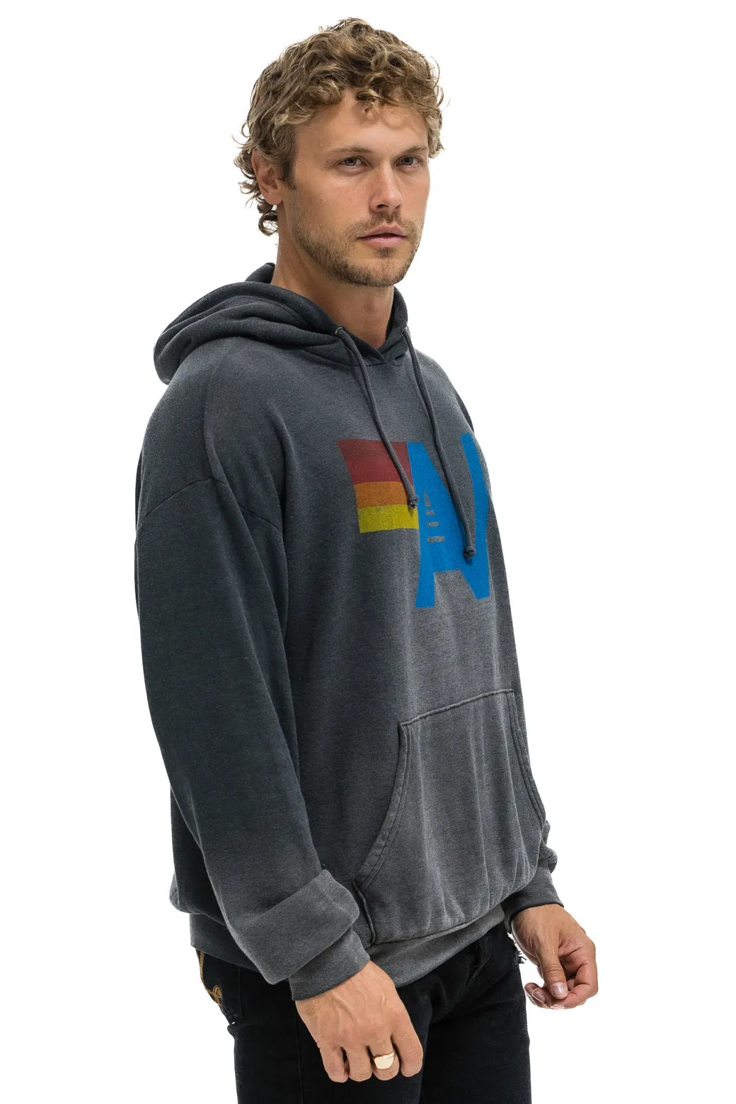 VINTAGE LOGO RELAXED PULLOVER HOODIE - FADED SMOKE