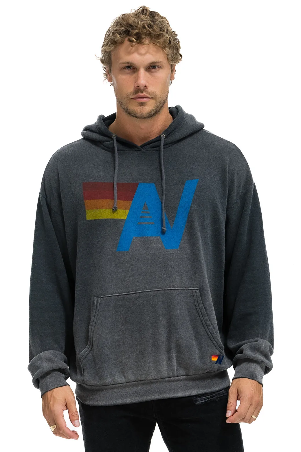 VINTAGE LOGO RELAXED PULLOVER HOODIE - FADED SMOKE