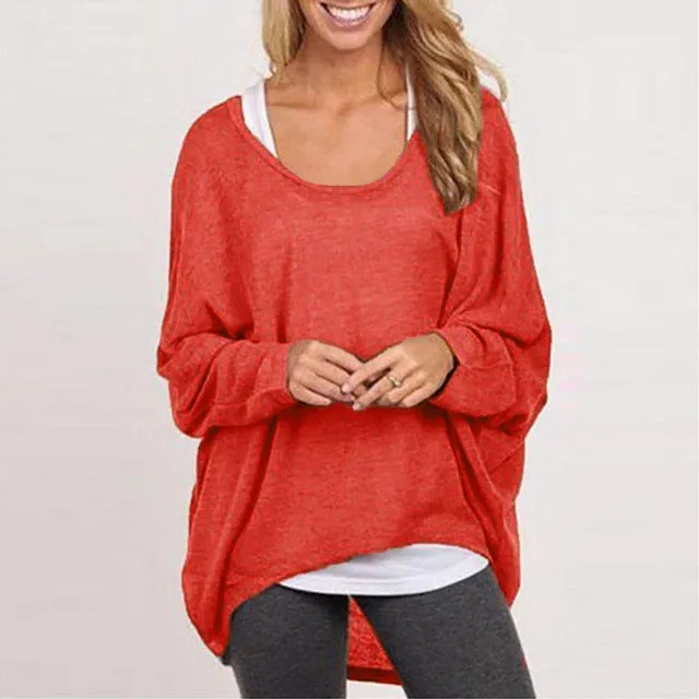 Women Casual Batwing Sleeve T-shirt (Plus Size)